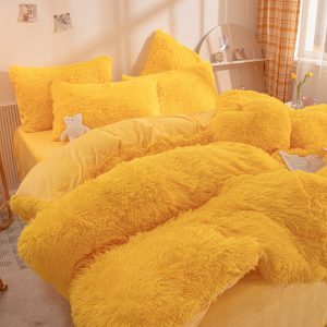 Plush Four-Piece Set, 2-Meter Bed Sheet Four-Piece Set, Autumn And Winter 2-Meter Thickened Mink Four-Piece Set, Autumn And Winter Bedding Set, Cute And Warm